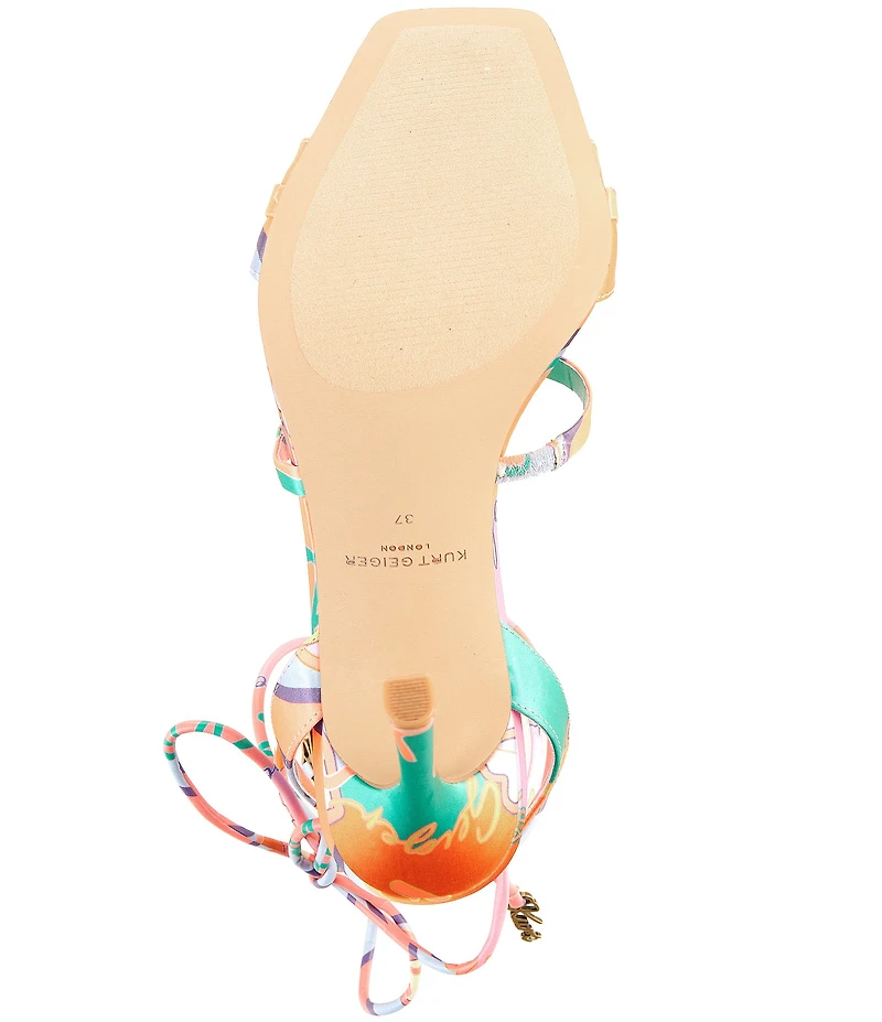 Kurt Geiger London Kurt Strappy Logo Hardware Ankle Wrap Dress Sandals