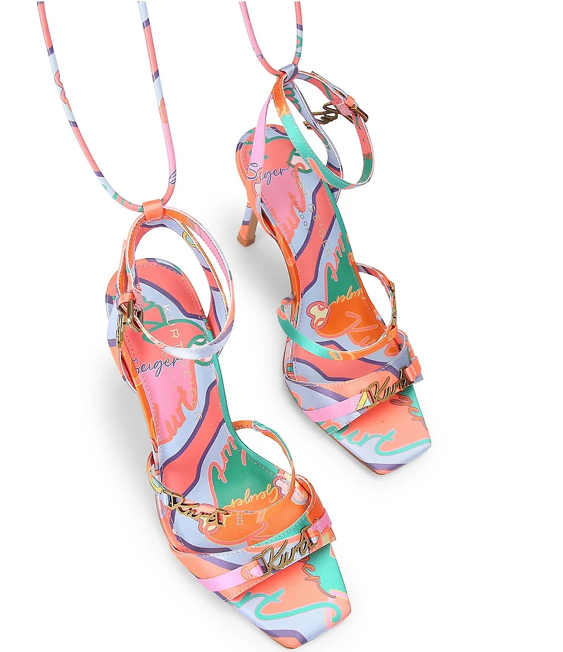 Kurt Geiger London Kurt Strappy Logo Hardware Ankle Wrap Dress Sandals