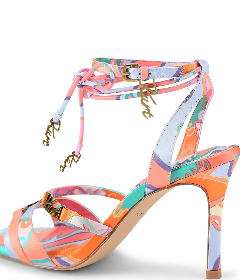 Kurt Geiger London Kurt Strappy Logo Hardware Ankle Wrap Dress Sandals