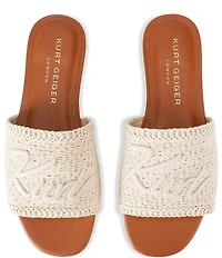 Kurt Geiger London Kurt Woven Logo Detail Studded Flat Slip On Sandals