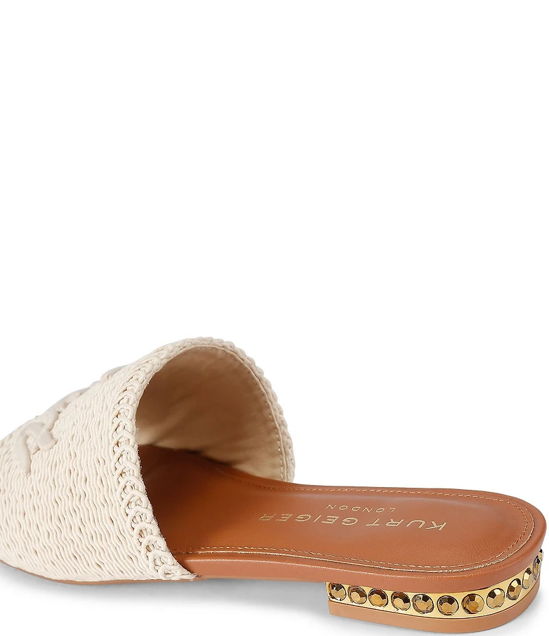 Kurt Geiger London Kurt Woven Logo Detail Studded Flat Slip On Sandals