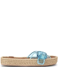 Kurt Geiger London Kurt's Cabana Mayfair Vinyl Jewel Rope Platform Slide Sandals