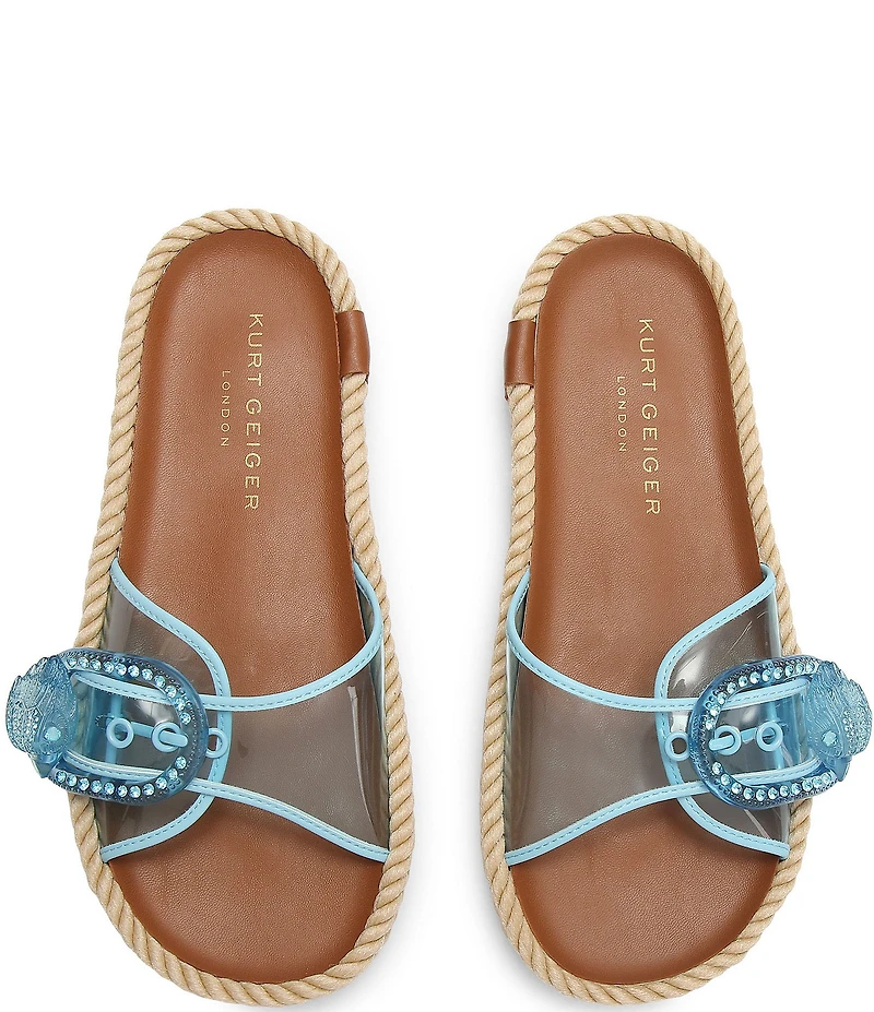 Kurt Geiger London Kurt's Cabana Mayfair Vinyl Jewel Rope Platform Slide Sandals