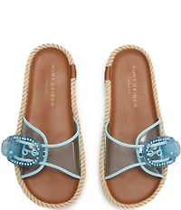 Kurt Geiger London Kurt's Cabana Mayfair Vinyl Jewel Rope Platform Slide Sandals