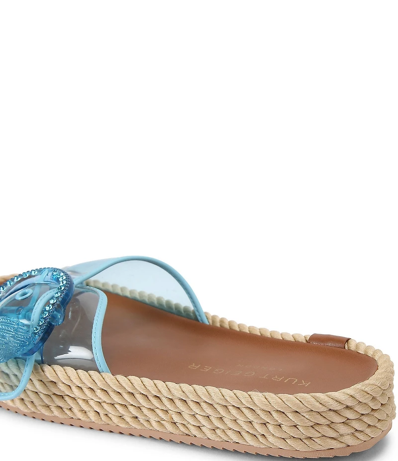 Kurt Geiger London Kurt's Cabana Mayfair Vinyl Jewel Rope Platform Slide Sandals