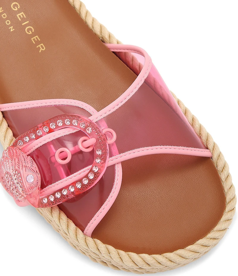Kurt Geiger London Kurt's Cabana Mayfair Vinyl Jewel Rope Platform Slide Sandals