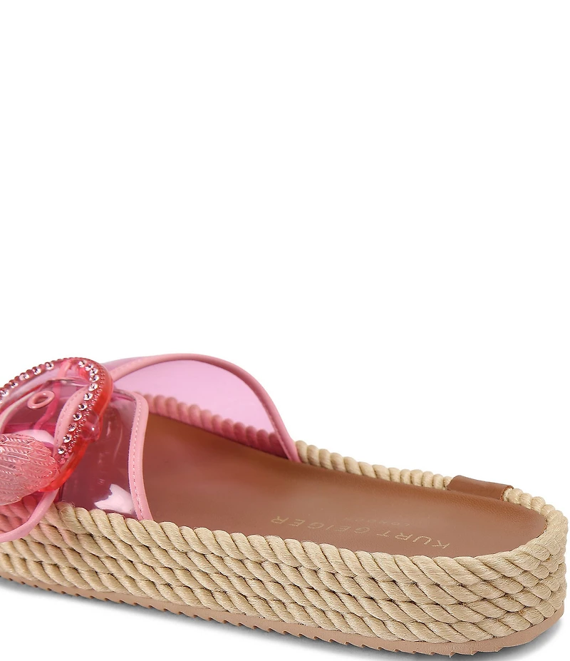 Kurt Geiger London Kurt's Cabana Mayfair Vinyl Jewel Rope Platform Slide Sandals