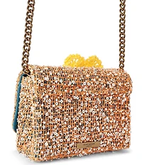 Kurt Geiger London Kurt's Cabana Mini Kensington Flap Sequin Woven Overlay Crossbody Bag