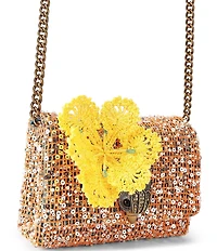 Kurt Geiger London Kurt's Cabana Mini Kensington Flap Sequin Woven Overlay Crossbody Bag