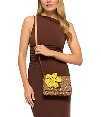 Kurt Geiger London Kurt's Cabana Mini Kensington Flap Sequin Woven Overlay Crossbody Bag