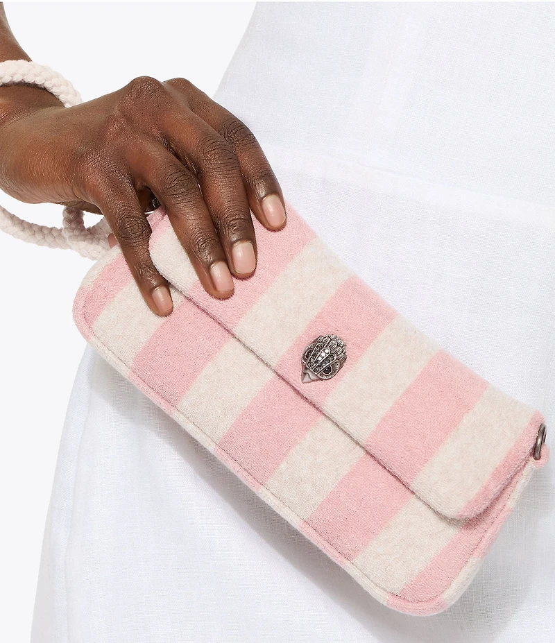 Kurt Geiger London Kurt's Cabana Pickle Striped Terry Cloth Shoulder Bag
