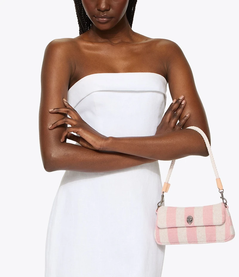 Kurt Geiger London Kurt's Cabana Pickle Striped Terry Cloth Shoulder Bag