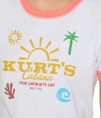 Kurt Geiger London Kurt's Scoop Neck Short Sleeve Logo Cropped Tee