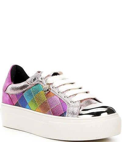Kurt Geiger London Lana Metallic Leather Toe Cap Sneakers
