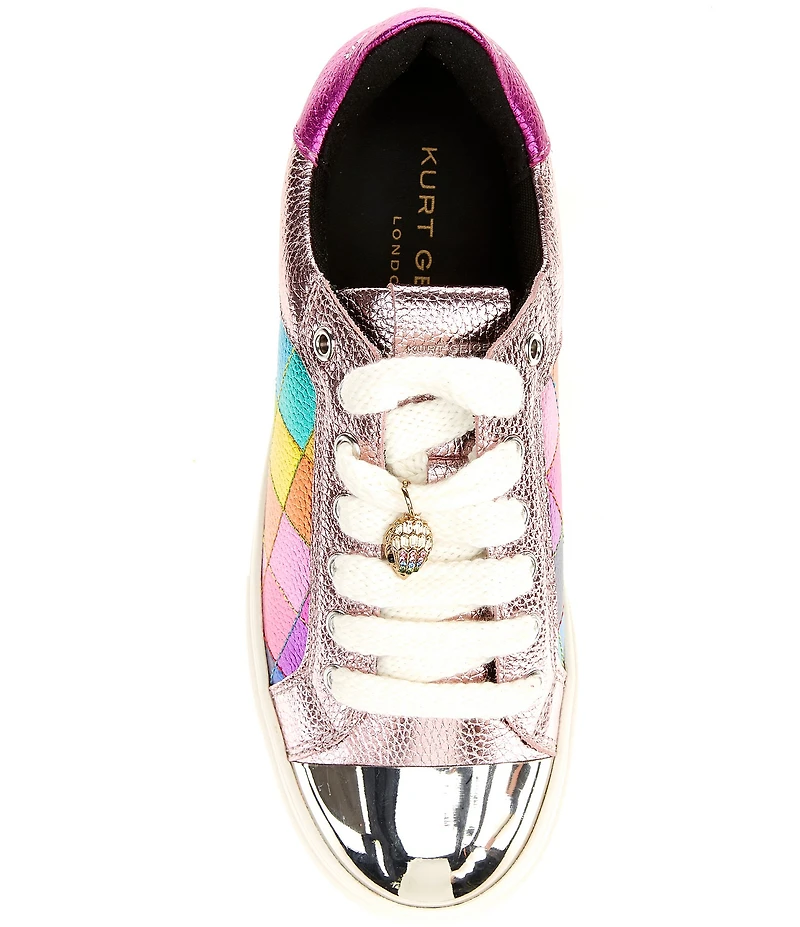Kurt Geiger London Lana Metallic Leather Toe Cap Sneakers