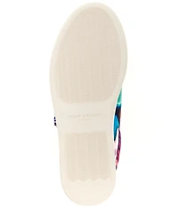 Kurt Geiger London Lana Printed Velvet Jewel Heart Ornamented Lace Up Sneakers