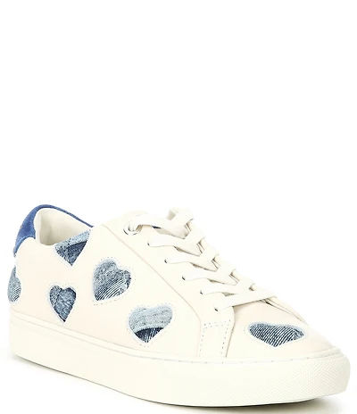 Kurt Geiger London Lane Love Denim Heart Lace Up Sneakers