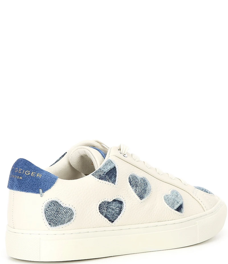 Kurt Geiger London Lane Love Denim Heart Lace Up Sneakers