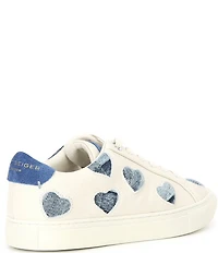 Kurt Geiger London Lane Love Denim Heart Lace Up Sneakers