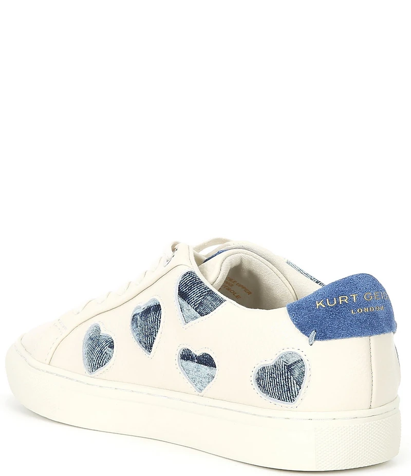 Kurt Geiger London Lane Love Denim Heart Lace Up Sneakers