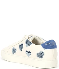 Kurt Geiger London Lane Love Denim Heart Lace Up Sneakers