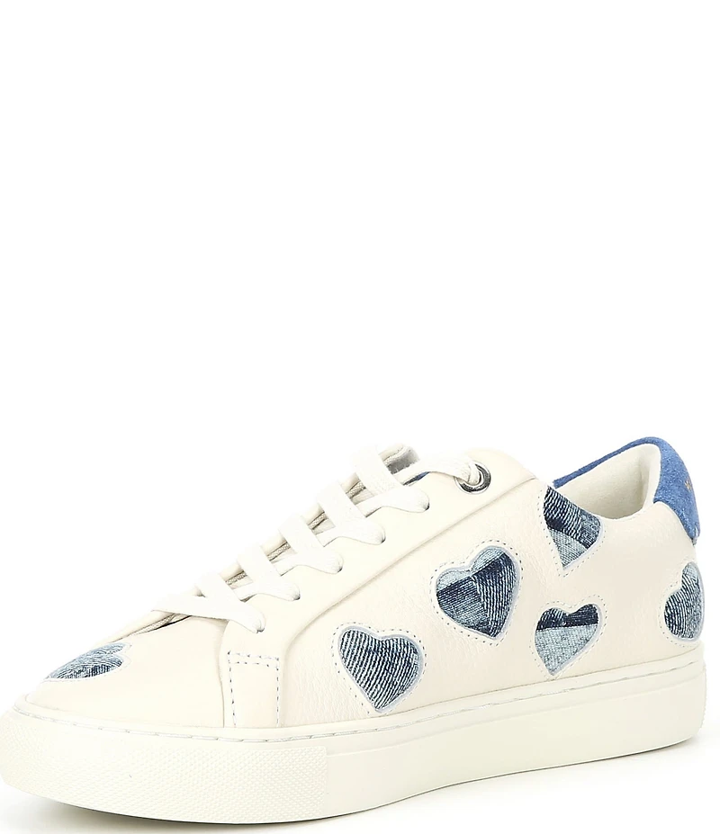 Kurt Geiger London Lane Love Denim Heart Lace Up Sneakers