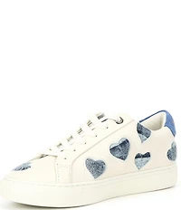 Kurt Geiger London Lane Love Denim Heart Lace Up Sneakers
