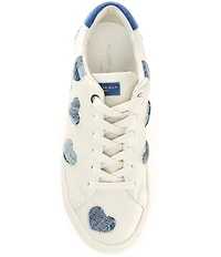 Kurt Geiger London Lane Love Denim Heart Lace Up Sneakers