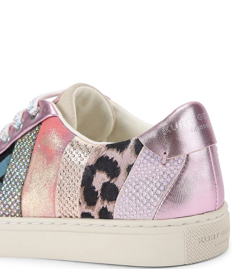 Kurt Geiger London Lane Wave Mixed Print Crystal Sneakers