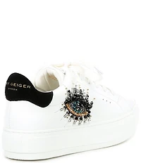 Kurt Geiger London Laney Leather Embellished Eye Family Matching Platform Sneakers