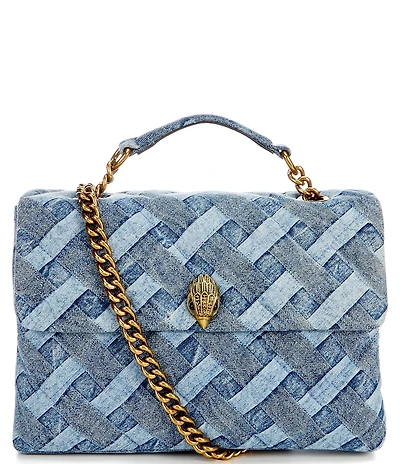Kurt Geiger London Large Kensington Denim Top Handle Shoulder Bag