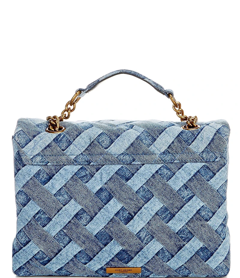 Kurt Geiger London Large Kensington Denim Top Handle Shoulder Bag