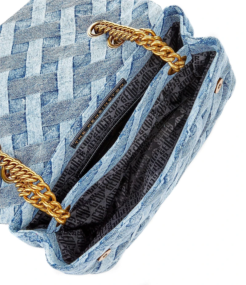 Kurt Geiger London Large Kensington Denim Top Handle Shoulder Bag