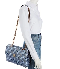 Kurt Geiger London Large Kensington Denim Top Handle Shoulder Bag