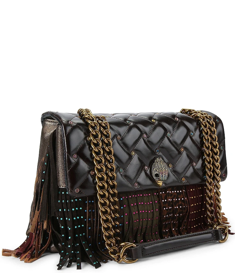 Kurt Geiger London Large Kensington Rhinestoned Fringe Convertible Shoulder Bag