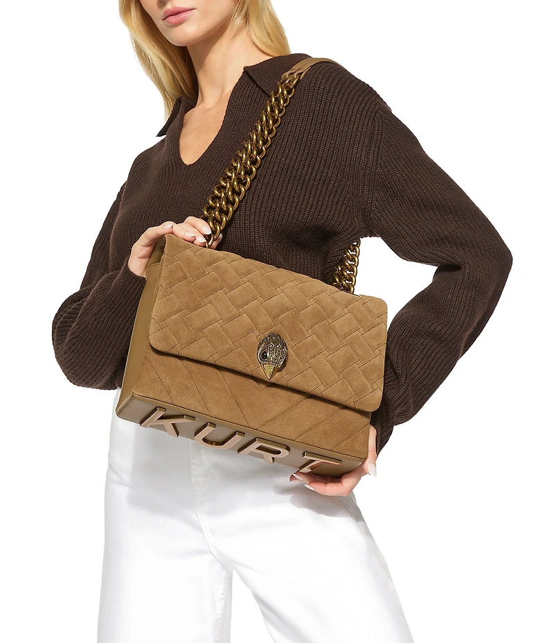 Kurt Geiger London Large Kensington Kurt Suede Shoulder Bag