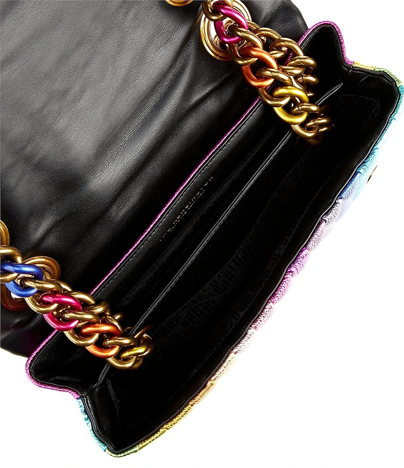 Kurt Geiger London Large Kensington Rainbow Vertical Stripe Kurt Convertible Shoulder Bag