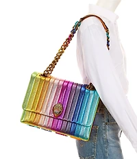 Kurt Geiger London Large Kensington Rainbow Vertical Stripe Kurt Convertible Shoulder Bag