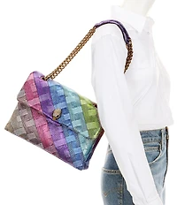 Kurt Geiger London Large Kensington Soft Rainbow Denim Shoulder Bag