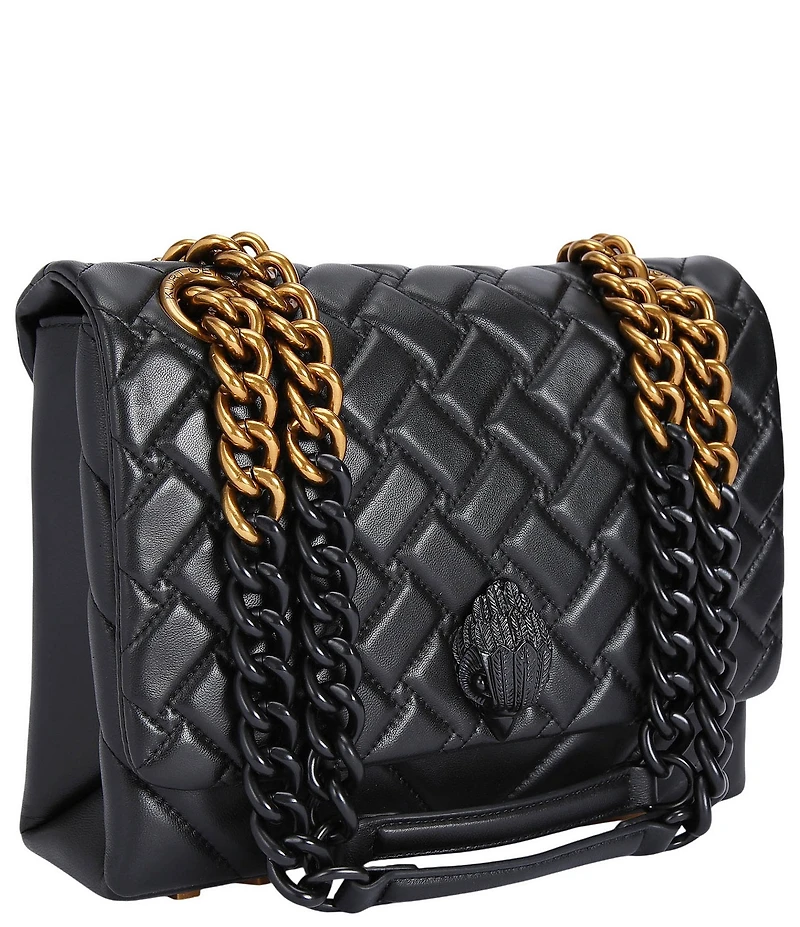 Kurt Geiger London Large Quilted Kensington Long Flap Shoulder Bag