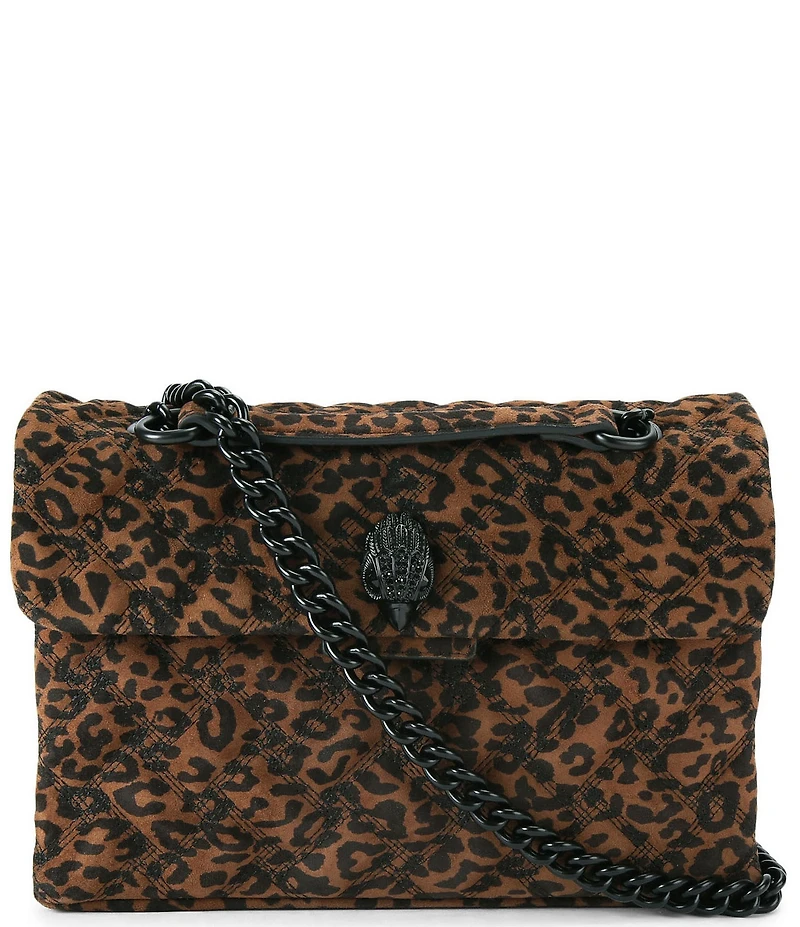 Kurt Geiger London Kensington Leopard Suede Convertible Shoulder Bag