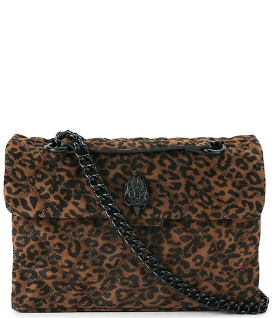 Kurt Geiger London Kensington Leopard Suede Convertible Shoulder Bag