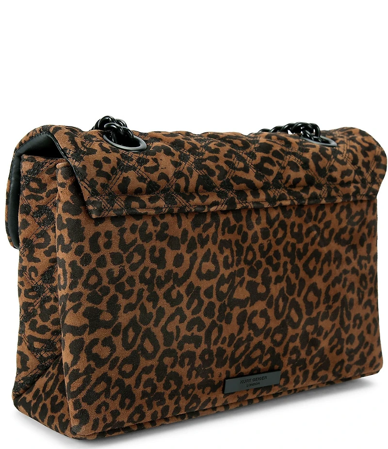 Kurt Geiger London Kensington Leopard Suede Convertible Shoulder Bag