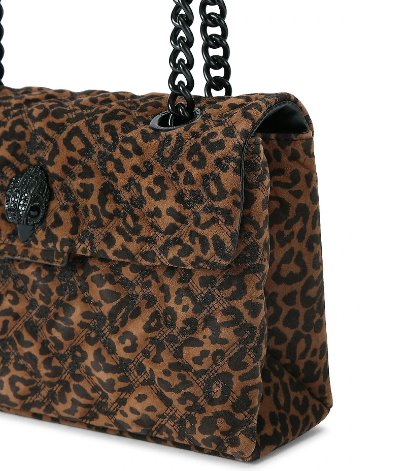 Kurt Geiger London Kensington Leopard Suede Convertible Shoulder Bag