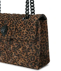 Kurt Geiger London Kensington Leopard Suede Convertible Shoulder Bag