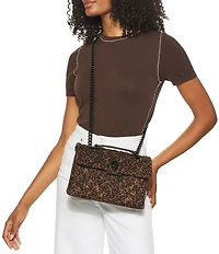 Kurt Geiger London Kensington Leopard Suede Convertible Shoulder Bag