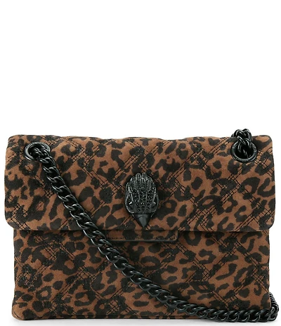 Kurt Geiger London Mini Kensington Suede Leopard Convertible Crossbody Bag