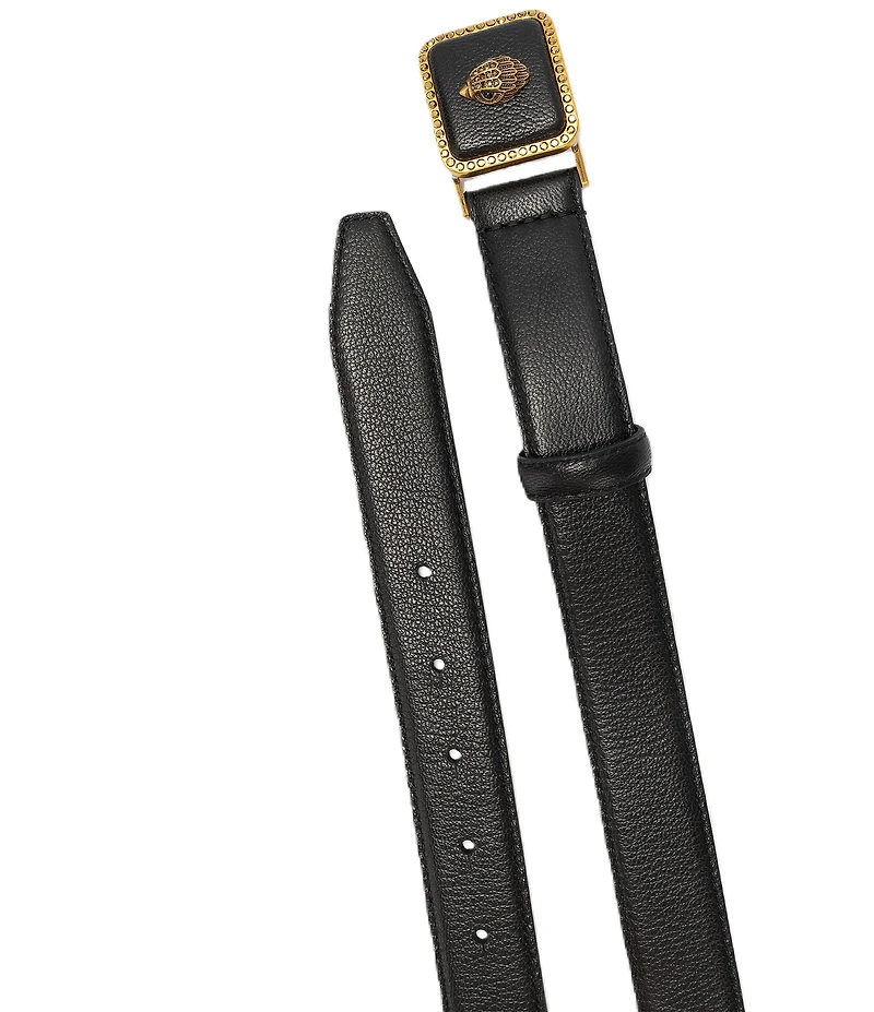 Kurt Geiger London Leather Rhinestone Buckle Pimlico Belt