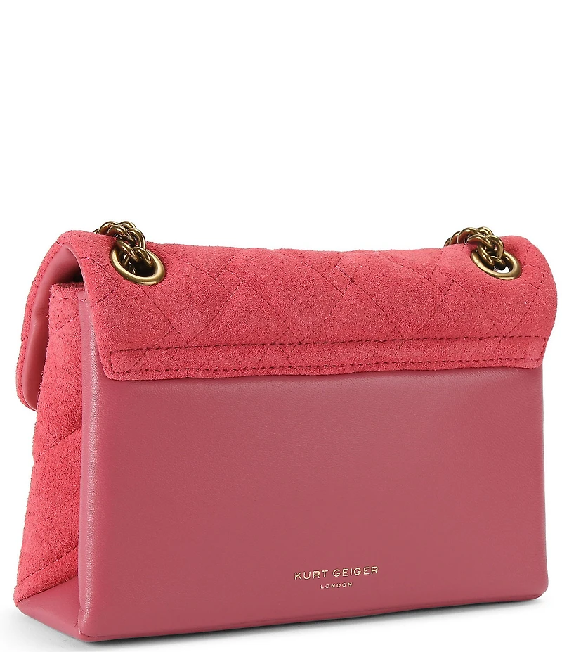 Kurt Geiger London Suede Mini Kensington Quilted Crossbody Bag