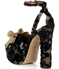Kurt Geiger London Crystal Embellished Bow Platform Dress Sandals